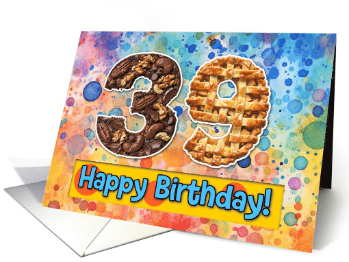39 Years Old Happy Birthday Cake card (1826474)