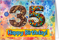 35 Years Old Happy Birthday Cake card