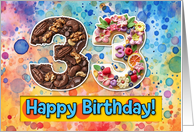 33 Years Old Happy Birthday Cake card