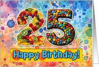 25 Years Old Happy Birthday Cake card
