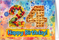24 Years Old Happy Birthday Cake card
