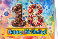 18 Years Old Happy Birthday Cake card