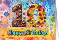 10 Years Old Happy Birthday Cake card