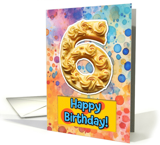 6 Years Old Happy Birthday Cake card (1826544)