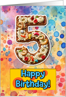 5 Years Old Happy Birthday Cake card