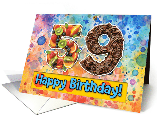 59 Years Old Happy Birthday Cake card (1826744)
