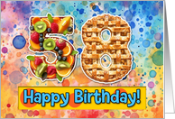 58 Years Old Happy Birthday Cake card