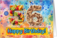 56 Years Old Happy Birthday Cake card