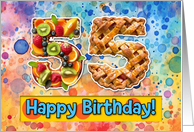 55 Years Old Happy Birthday Cake card