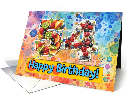 54 Years Old Happy Birthday Cake card (1826754)