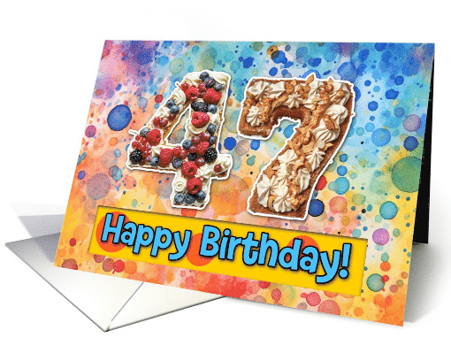 47 Years Old Happy Birthday Cake card (1826768)