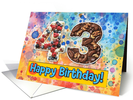 43 Years Old Happy Birthday Cake card (1826776)
