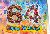 64 Years Old Happy Birthday Cake card