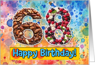 68 Years Old Happy Birthday Cake card