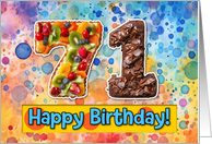71 Years Old Happy Birthday Cake card