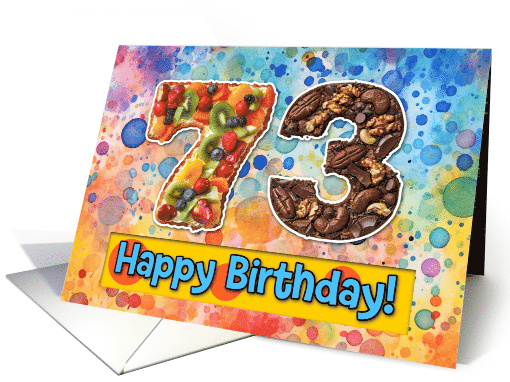73 Years Old Happy Birthday Cake card (1826916)