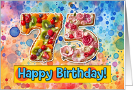 75 Years Old Happy Birthday Cake card