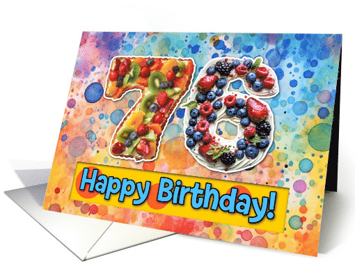76 Years Old Happy Birthday Cake card (1826922)