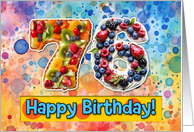 76 Years Old Happy Birthday Cake card