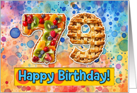 79 Years Old Happy Birthday Cake card