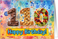110 Years Old Happy Birthday Cake card