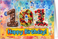 101 Years Old Happy Birthday Cake card