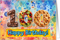 100 Years Old Happy Birthday Cake card