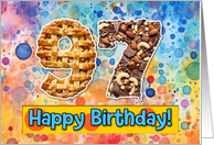 97 Years Old Happy Birthday Cake card