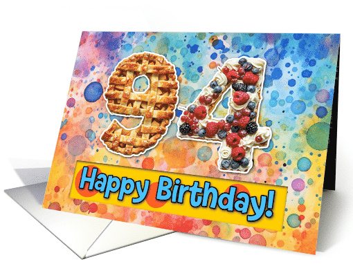 94 Years Old Happy Birthday Cake card (1826974)