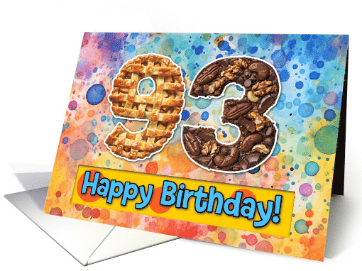 93 Years Old Happy Birthday Cake card (1826976)