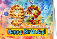 92 Years Old Happy Birthday Cake card