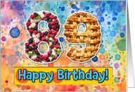 89 Years Old Happy Birthday Cake card