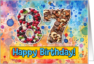 87 Years Old Happy Birthday Cake card