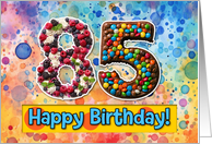 85 Years Old Happy Birthday Cake card