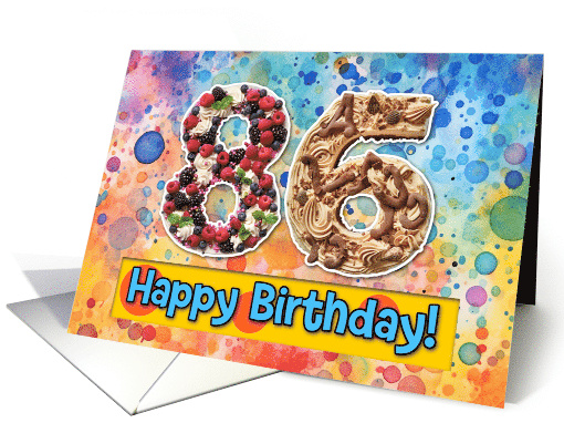 86 Years Old Happy Birthday Cake card (1827000)