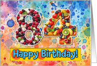 84 Years Old Happy Birthday Cake card