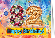 82 Years Old Happy Birthday Cake card