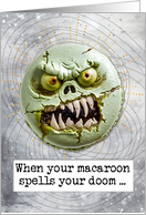 Halloween Zombie Macaroon card