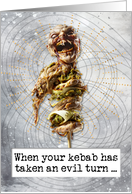 Halloween Zombie Kebab card