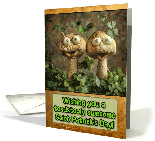 St. Patrick's Day two Mushrooms in Clover card (1827358)