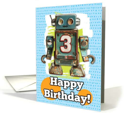 3 Years Old Happy Birthday Robots card (1827366)
