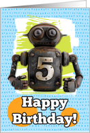 5 Years Old Happy Birthday Robots card