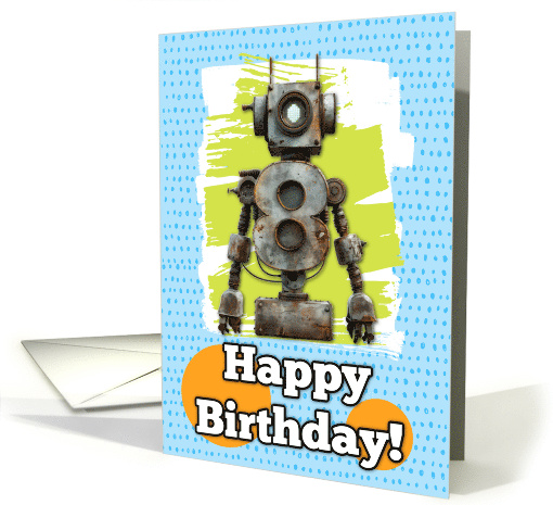 8 Years Old Happy Birthday Robots card (1827378)