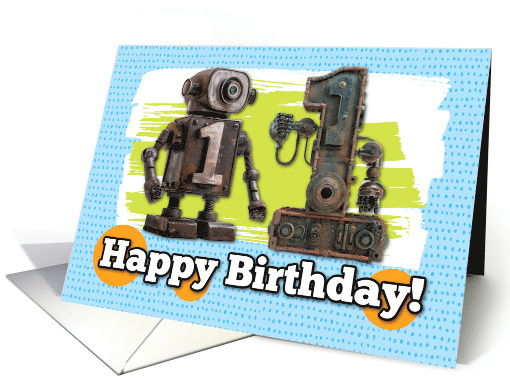 11 Years Old Happy Birthday Robots card (1827386)
