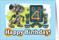 24 Years Old Happy Birthday Robots card