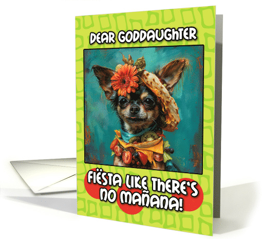 Goddaughter Happy Cinco de Mayo Chihuahua with Taco Hat card (1827744)