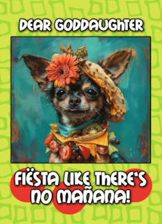 Goddaughter Happy Cinco de Mayo Chihuahua with Taco Hat