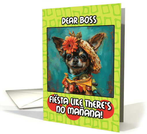 Boss Happy Cinco de Mayo Chihuahua with Taco Hat card (1827758)