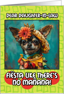 Daughter in Law Happy Cinco de Mayo Chihuahua with Taco Hat card