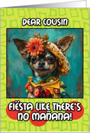 Cousin Happy Cinco de Mayo Chihuahua with Taco Hat card